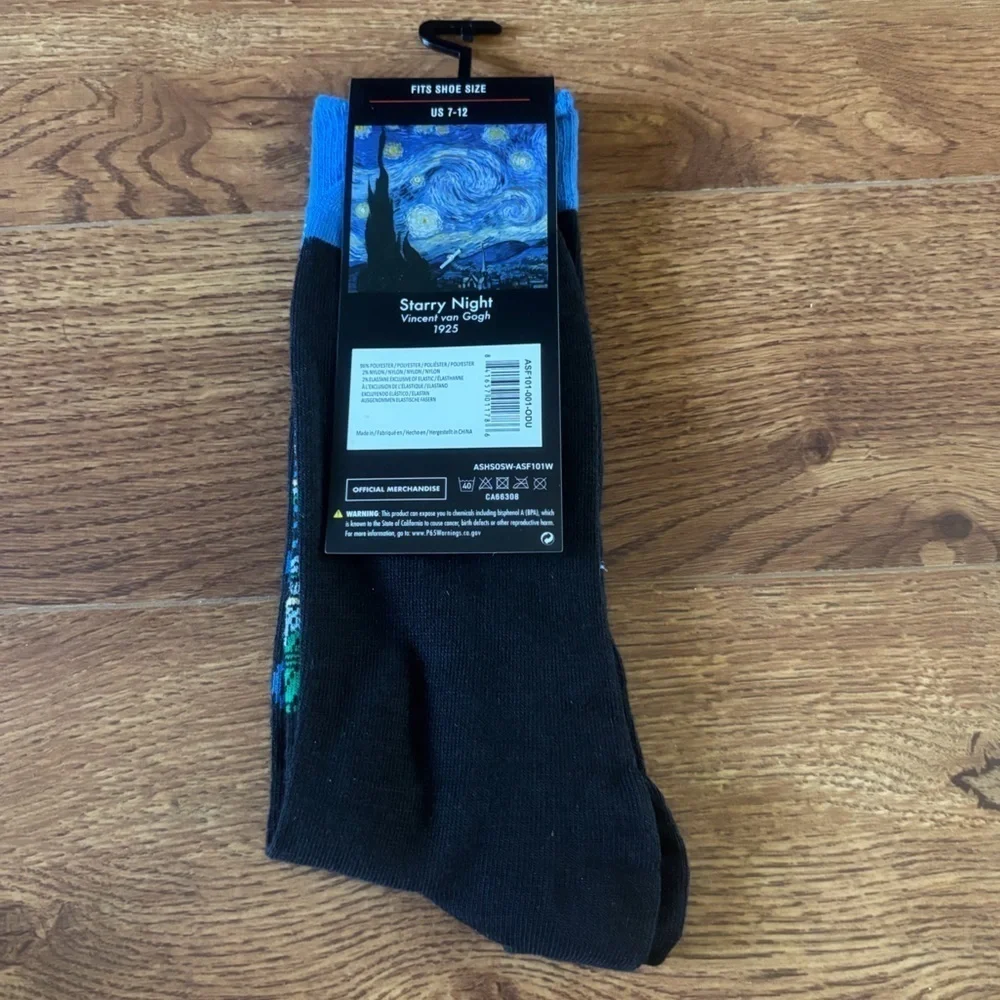 Artist Series: Vincent Van Gogh Starry Night Cotton Blend crew socks